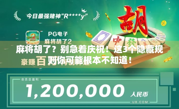 麻将胡了？别急着庆祝！这3个隐藏规则你可能根本不知道！