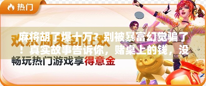 麻将胡了爆十万？别被暴富幻觉骗了！真实故事告诉你，赌桌上的钱，没你想得那么简单！