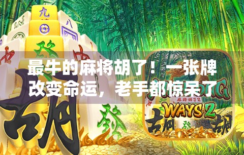 最牛的麻将胡了！一张牌改变命运，老手都惊呆了！