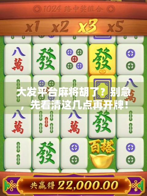 大发平台麻将胡了?别急,先看清这几点再开牌!