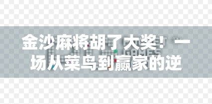 金沙麻将胡了大奖！一场从菜鸟到赢家的逆袭传奇