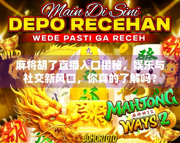 麻将胡了直播入口揭秘，娱乐与社交新风口，你真的了解吗？