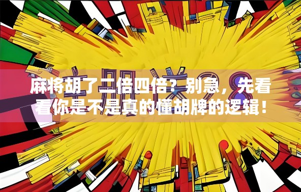 麻将胡了二倍四倍？别急，先看看你是不是真的懂胡牌的逻辑！