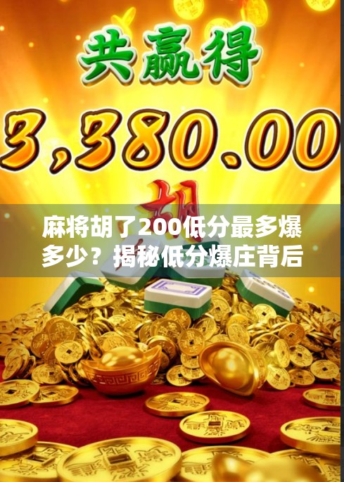 麻将胡了200低分最多爆多少？揭秘低分爆庄背后的数学逻辑与实战技巧！